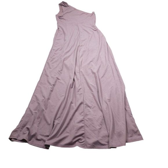 READ Birdy Grey Kira Crepe One Shoulder Dress Dark Mauve Purple Size XL Slit - Picture 3 of 11